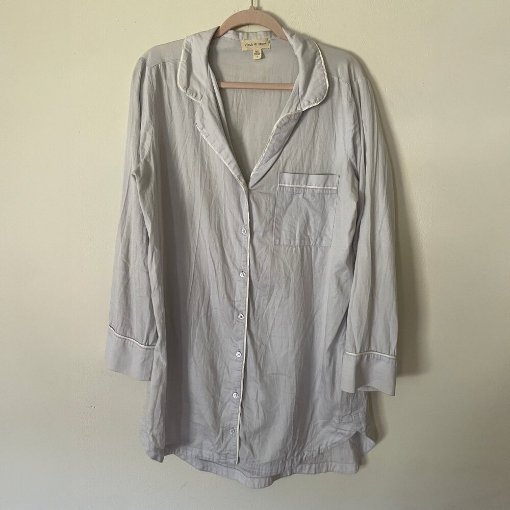 Cloth & Stone Light Blue Night Gown, Nightshirt, Women’s Large